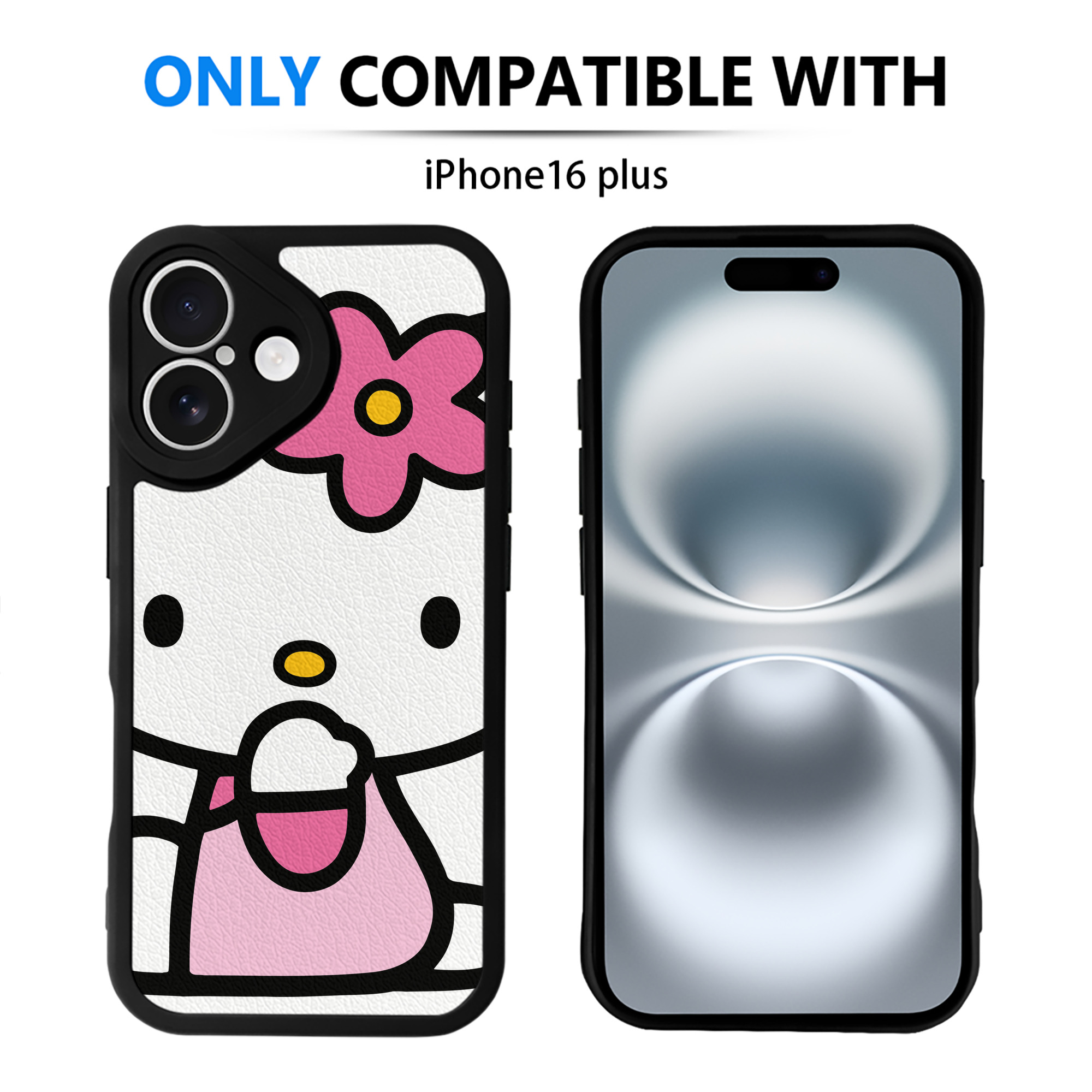 （画像用） Hello Kitty ハローキティ 【iPhone 16シリーズ対応】シリコンスマホケース（レザー調） 材質：シリコン